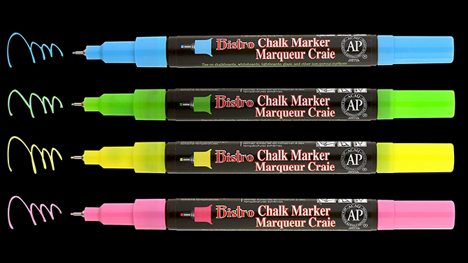 Marvy Uchida Flourescent Colors 1 Extra Fine Tip Bistro Chalk Markers