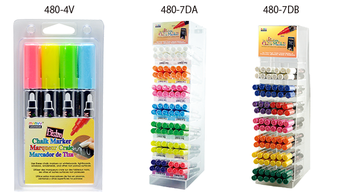 Marvy Bistro Chalk Marker Extra Fine Tip- Fluorescent Set 485-4A