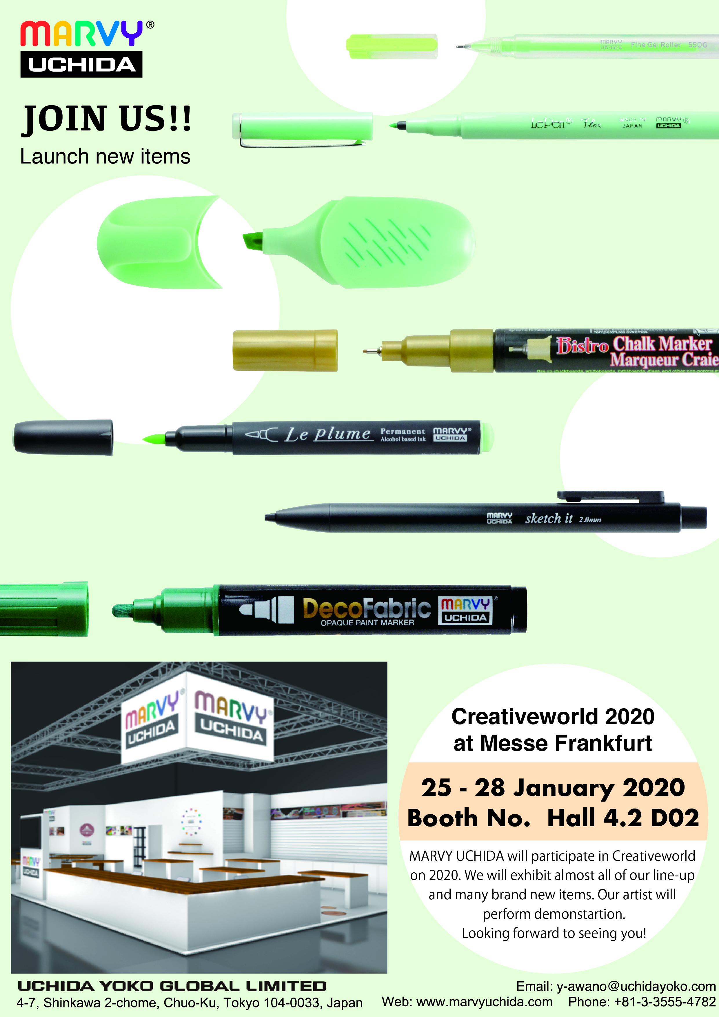We will participate in Creativeworld 2020 in Frankfurt, Germany