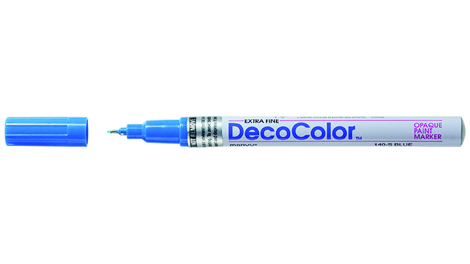 300-1 Marvy DecoColor Opaque Paint Marker Black Broad Tip Pack of 12 